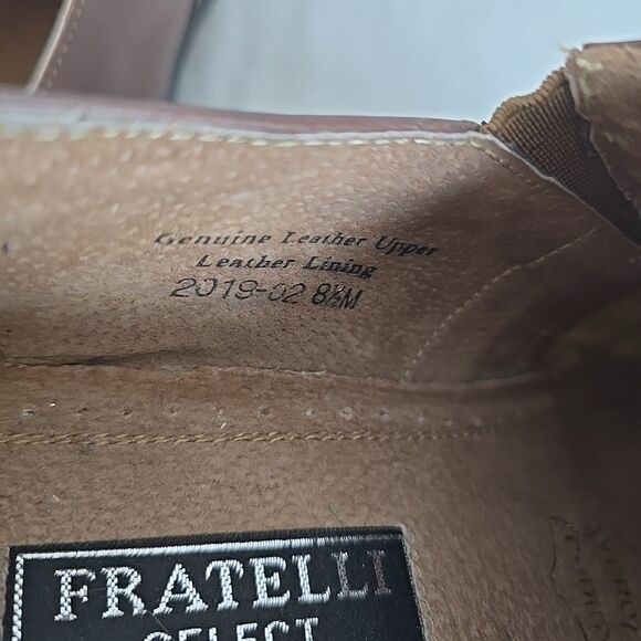 Fratelli Select Men's Warm Brown Leather Loafers Strap and Buckle Size 8.5 M - Picture 7 of 10